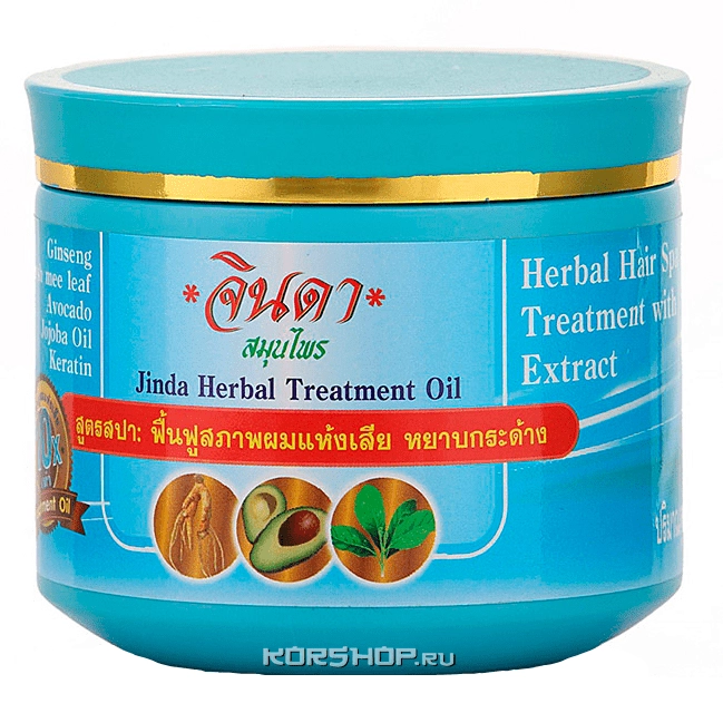 Лечебная маска для волос с кератином и женьшенем Jinda, Таиланд, 400 мл
