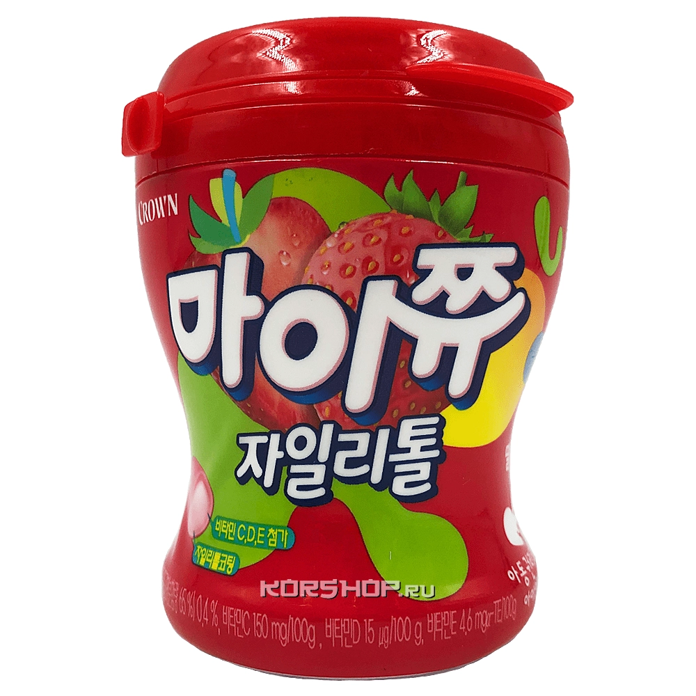 Жевательные конфеты со вкусом клубники My Chew Crown, Корея, 110 г Жевательные конфеты со вкусом клубники My Chew Crown, Корея, 110 г