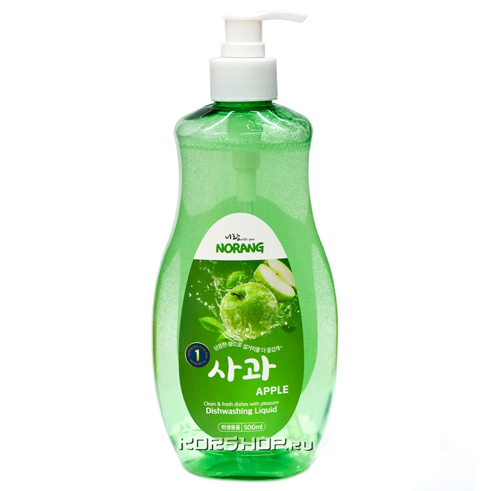 Средство для мытья посуды с ароматом яблока Liquid Apple Norang, Корея, 500 мл Средство для мытья посуды с ароматом яблока Liquid Apple Norang, Корея, 500 мл