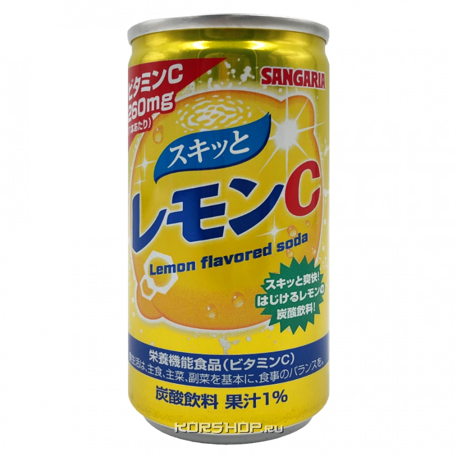 Газированный б/а напиток Лимон LEMON C Sangaria, Япония, 190 мл Газированный б/а напиток Лимон LEMON C Sangaria, Япония, 190 мл
