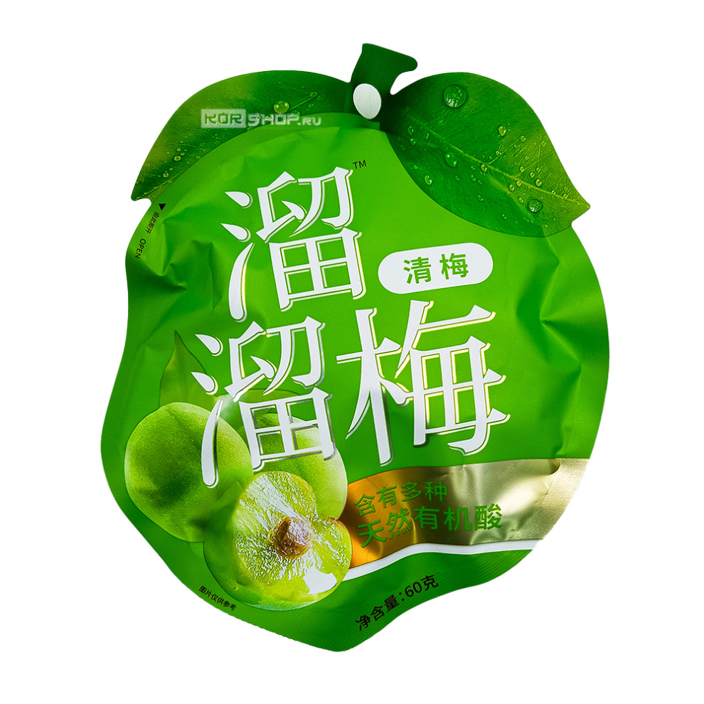 Вяленая зеленая слива LiuLiuMei, Китай, 60 г