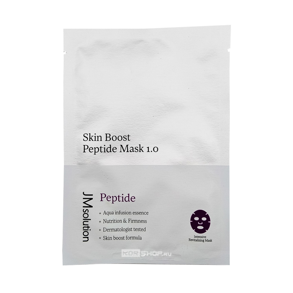 Антивозрастная тканевая маска с пептидами Skin Boost Peptide Mask 1.0 JMsolution, Корея, 30 мл