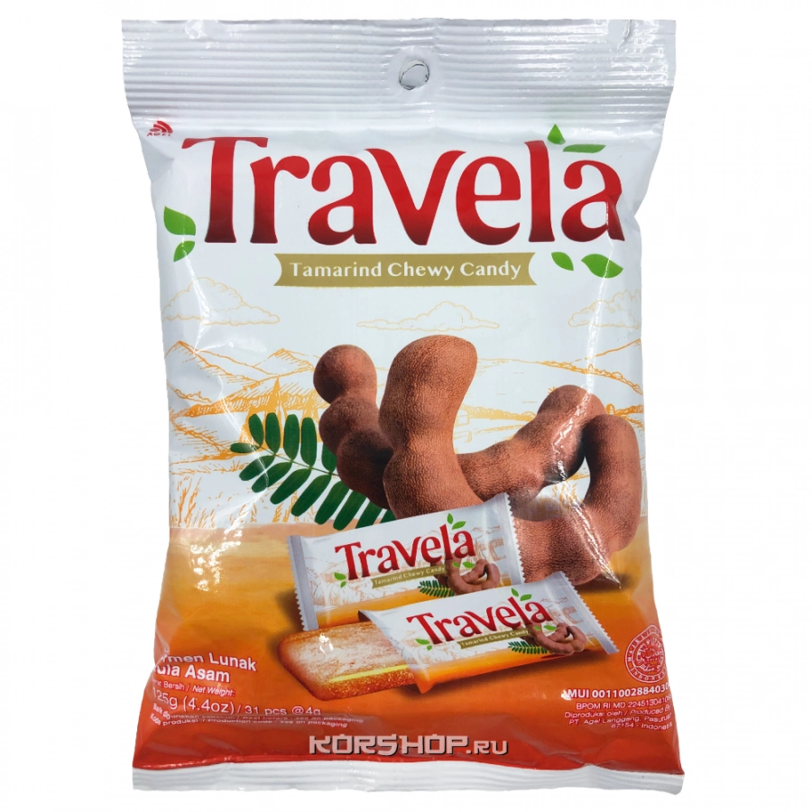 Жевательные конфеты с тамариндом Travela Tamarind, Индонезия, 125 г Жевательные конфеты с тамариндом Travela Tamarind, Индонезия, 125 г