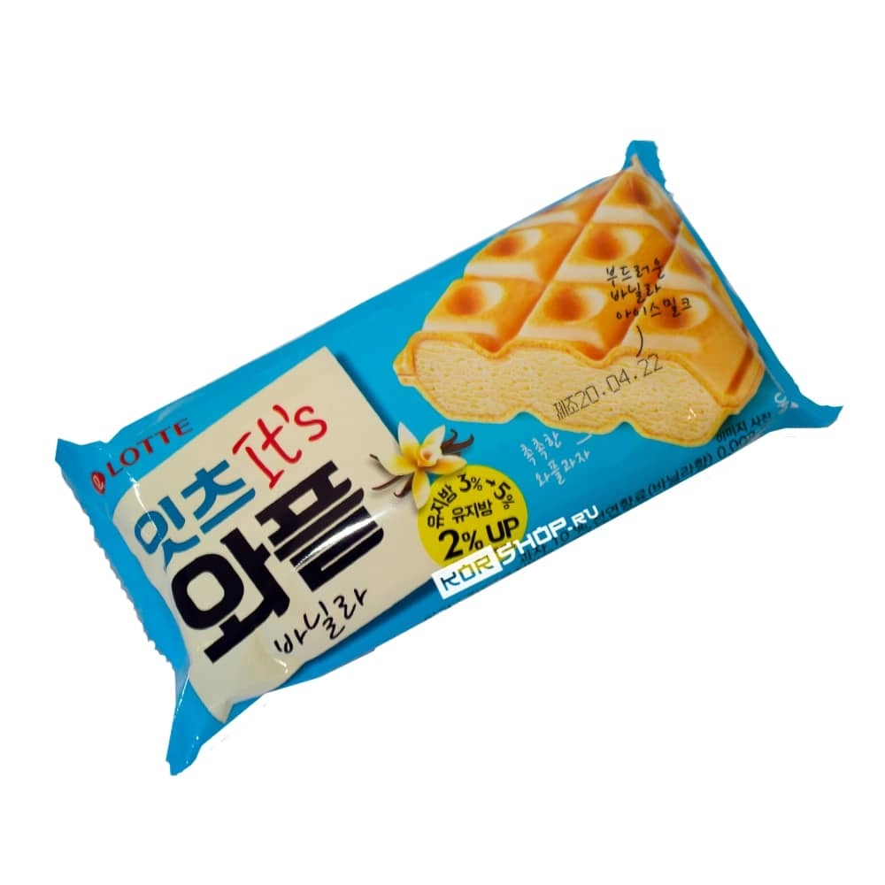 Мороженое десерт Сэндвич-вафля Ваниль Lotte, Корея 140 мл Мороженое десерт Сэндвич-вафля Ваниль Lotte, Корея 140 мл