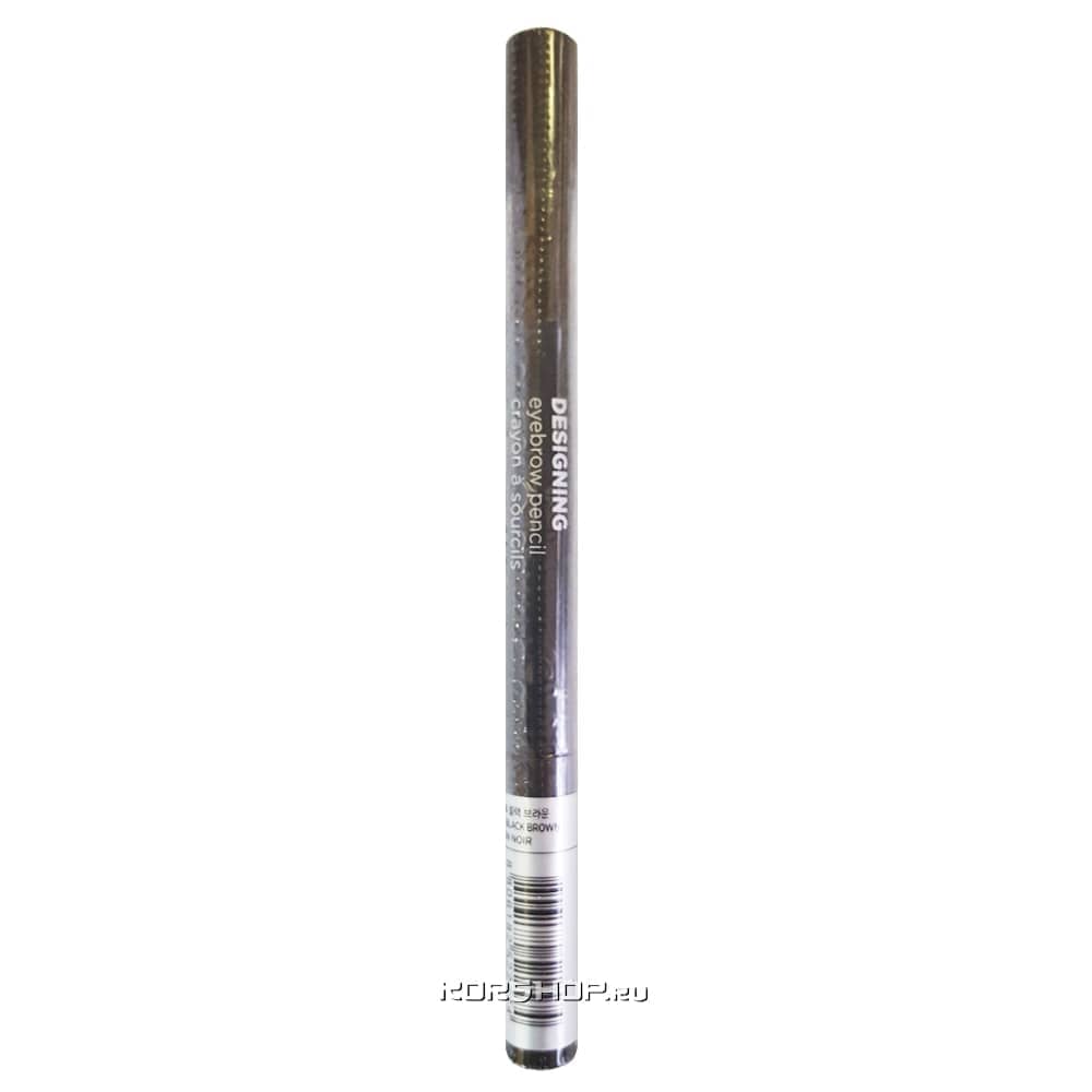 Карандаш для бровей Designing Eyebrow Pencil The Faceshop 04 (черно-коричневый), Корея