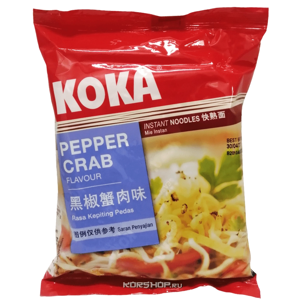 Лапша б/п со вкусом краба в перечном соусе Signature Koka, Сингапур, 85 г