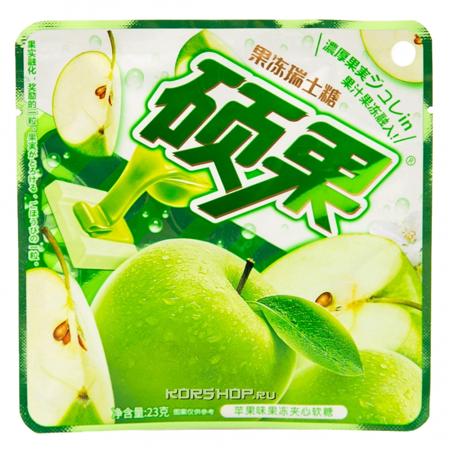Жевательные конфеты Яблоко Fruit Jelly, Китай, 23 г
