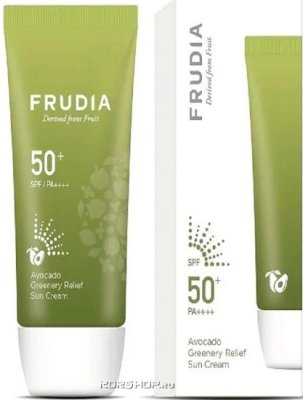 Солнцезащитный восстанавливающий крем с экстрактом авокадо SPF 50+ PA++++ Frudia, Корея