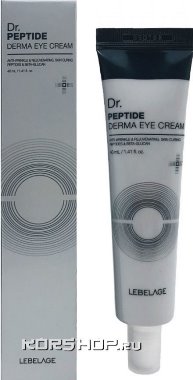 Антивозрастной крем для области вокруг глаз с пептидами Dr. Peptide Derma Eye Cream Lebelage, Корея