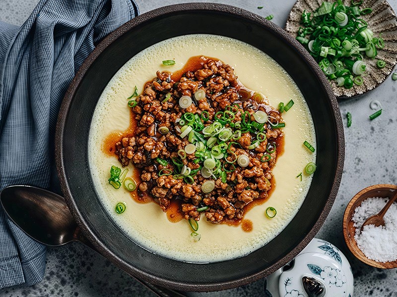 Паровое яйцо с мясным фаршем