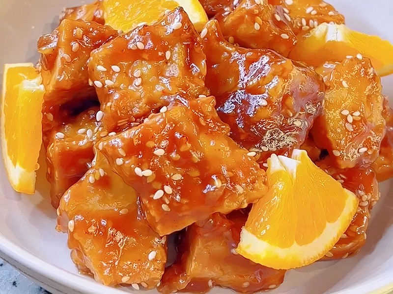 Тофу в апельсиновом соусе 