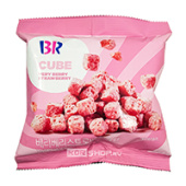 Сладкие снеки с глазурью со вкусом клубники «Очень ягодный клубничный кубик» Baskin Robbins, Корея, 52 г
