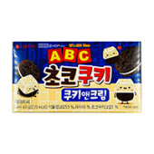 Печенье шоколадное с кремом ABC Choco Cookie &amp; Cream Lotte, Корея, 43 г