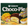 Прослоенное глазированное пирожное с манго Choco Pie Orion, Корея, 360 г