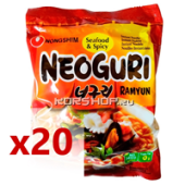 1 кор. Лапша Неогури острая с морепродуктами Neoguri Seafood Spice (в пачке) Nongshim, Корея 120 г*20 шт (коробка)