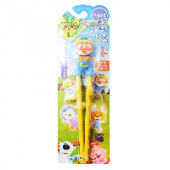 Детские палочки для еды из кукурузы Pororo голубые (с фигуркой), Корея