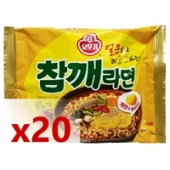 1 кор. Лапша б/п со вкусом жареного кунжута Чамке Рамен Sesame Ramen Оттоги/Ottogi, Корея, 115 г*20 шт (коробка)