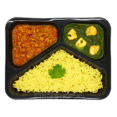 Комбо-Тхали (лимонный рис басмати + подливка из шпината и сыра «Палак панир» + нут по-панджабски) Ashokas, 400 г Комбо-Тхали (лимонный рис басмати + подливка из шпината и сыра «Палак панир» + нут по-панджабски) Ashokas, 400 г