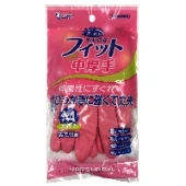 Хозяйственные перчатки средн толщ из натурального каучука розовые Soft Fit S.T. Corp (размер М), Япония