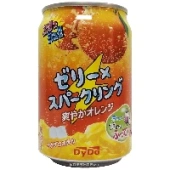 Напиток газированный Апельсин с кокосовым желе Ната де коко Orange Soda Jelly DyDo, Япония, 280 мл