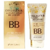 Антивозрастной ВВ крем с коллагеном Collagen &amp; Luxury Gold SPF 50+ PA+++ 3W Clinic, Корея, 50 мл