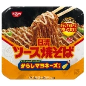 Лапша б/п Якисоба с соусом и японским горчичным майонезом Nissin, Япония, 108 г