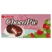 Клубничные пирожные в глазури Чокопай Choco Pie Lotte, Корея, 168 г