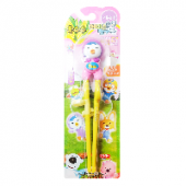 Детские палочки для еды из кукурузы Pororo розовые (с фигуркой), Корея