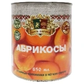 Консервированные абрикосы (половинки) в легком сиропе «Сыта-Загора», 850 мл