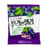 Мармелад с жидким центром Виноград "Желе в желе" Jelly in Jelly Соджу/Seoju, Корея, 23 г Мармелад с жидким центром Виноград "Желе в желе" Jelly in Jelly Соджу/Seoju, Корея, 23 г
