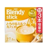 Растворимый кофе с молоком «Тающее молоко» (топлёное молоко) в стиках Blendy Stick AGF, Япония, 279 г (9,3 г х 30 шт.)