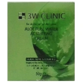 Увлажняющий и смягчающий крем для лица с экстрактом алоэ Aloe Full Water Activating 3W Clinic, Корея, 50 мл
