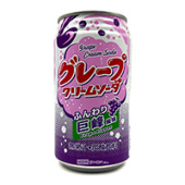 Напиток газированный б/а «Крем-сода» со вкусом винограда Grape Cream Soda Tominaga, Япония, 350 мл