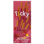 Печенье палочки в клубничной глазури Ticky, Таиланд, 18 г