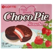 Клубничные пирожные Choco Pie Lotte, Корея, 336 г