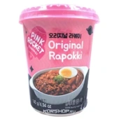 Рисовые клецки с лапшой (рапокки) с соусом с оригинальным вкусом Pink Rocket (стакан), Корея, 140 г