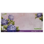 Двухслойные салфетки для лица (фиолетовые цветы) Norang (250 шт.), Корея