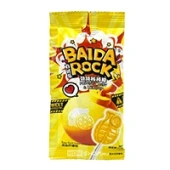 Карамель на палочке со взрывной карамелью со вкусом лимона и морской соли Popping Candy + Lollipop Baida Rock, Китай, 12 г