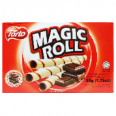 Вафельные трубочки с шоколадным вкусом Magic Roll Torto, Малайзия, 50 г