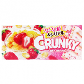 Шоколад с клубничной начинкой и воздушным рисом Crunky Lotte, Япония, 45 г