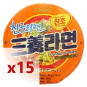 1 кор. Лапша быстрого приготовления Samyang (Spicy Flavor) (стакан), Корея (15шт*65 г). Срок до 26.08.2025.
