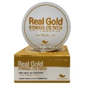 Омолаживающие гидрогелевые патчи для глаз с золотом и пептидами Real Gold Prreti, Корея, 84 г