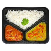 Комбо-Тхали (рис басмати + курица карри + чечевичная похлебка «Даал тадка») Ashokas, 400 г Комбо-Тхали (рис басмати + курица карри + чечевичная похлебка «Даал тадка») Ashokas, 400 г