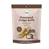 Хрустящие вафельные кокосовые роллы с шоколадом Thai Coco, Таиланд 140 г