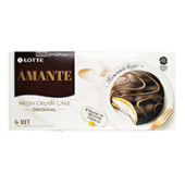 Пирожные глазированные со сливочной прослойкой Amante Lotte, 174 г