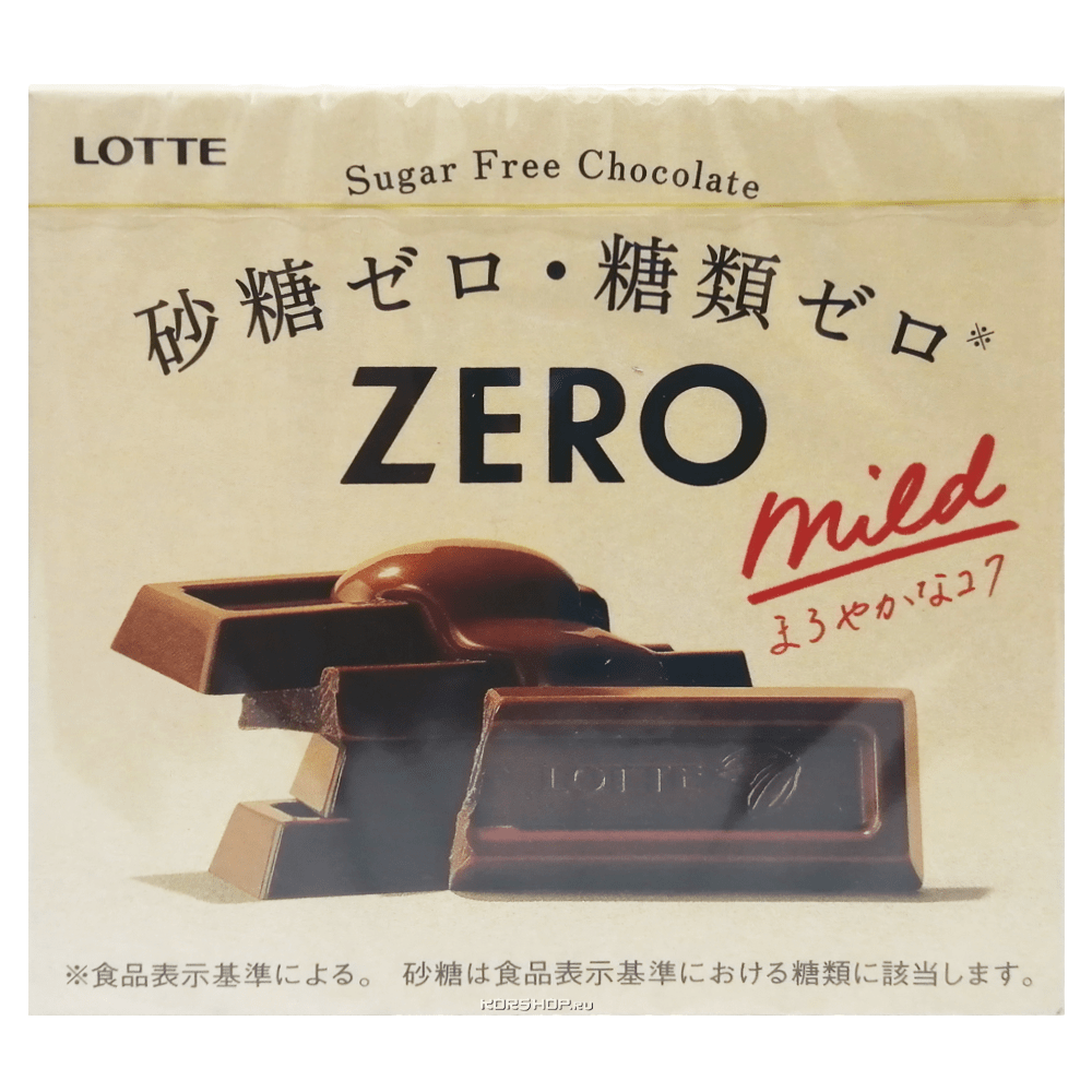 Шоколад без сахара Zero Mild Lotte, Япония, 50 г Шоколад без сахара Zero Mild Lotte, Япония, 50 г