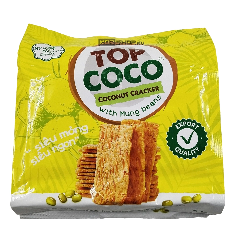 Кокосовые крекеры с бобами маш (мунг) Топ Коко (Top Coco), Вьетнам, 150 г Кокосовые крекеры с бобами маш (мунг) Топ Коко (Top Coco), Вьетнам, 150 г
