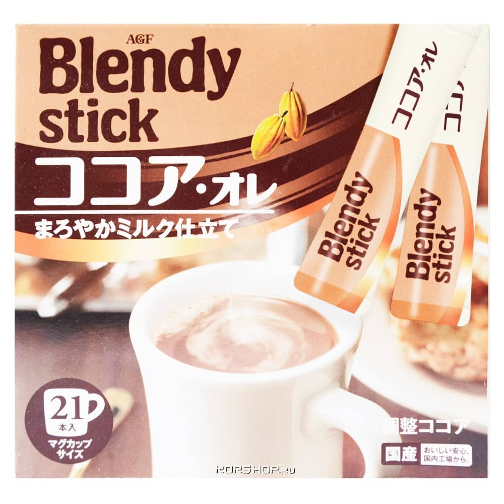 Молочное какао с сахаром Blendy Stick AGF, Япония (10,3 г х 20 шт.)