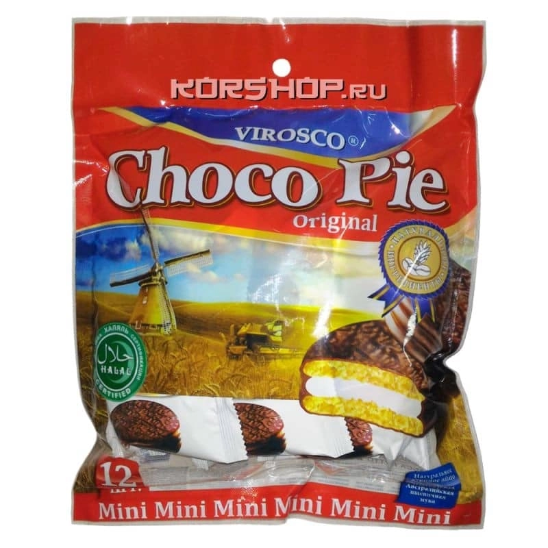 Шоколадные пирожные Чоко Пай Мини Choco Pie Mini Original Virosco (12 шт.), Вьетнам, 216 г
