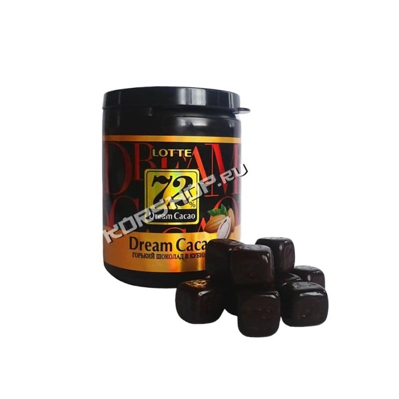 Горький шоколад в кубиках Dream Cacao 72% Lotte 90 г Горький шоколад в кубиках Dream Cacao 72% Lotte 90 г
